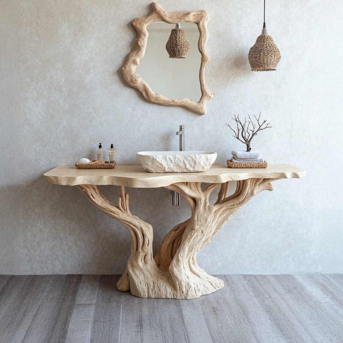 Handcrafted Bathroom Vanity with Finish, solid wood, built to order
