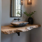 Farmhouse Bathroom Vanity Floating Shelf, solid wood, built to order