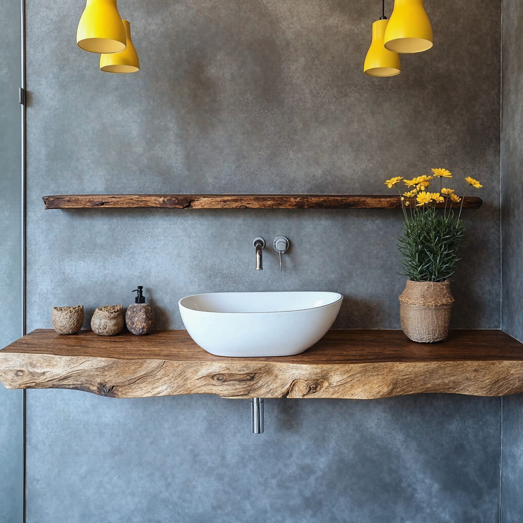 Handcrafted Vanity Bespoke Bathroom Piece, solid wood, built to order