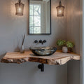 Custom Rustic Floating Bathroom Vanity Shelf with Charm, solid wood, built to order