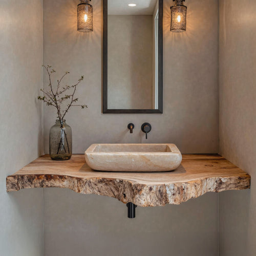 Bathroom Live Edge Floating Shelf