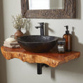 Floating Edge Bathroom Wood Shelf, solid wood, built to order