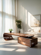 Modern Coffee Table with Sculptural Curved Design, solid wood, built to order, view 7
