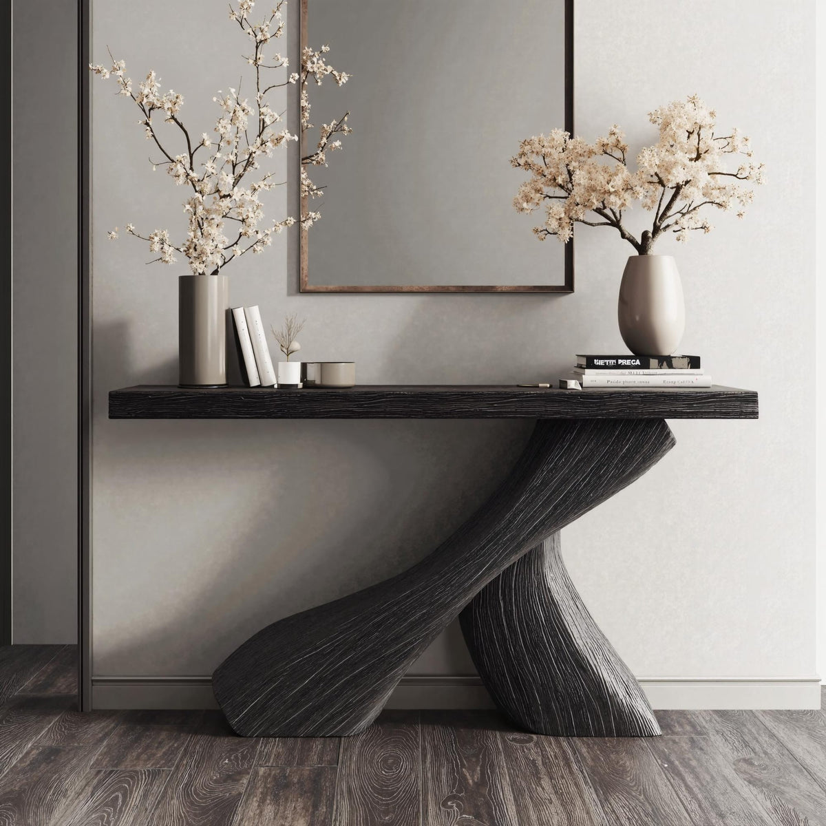Farmhouse Black Console Table, solid wood, built to order