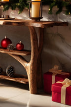 Live Edge Solid Behind Console Table