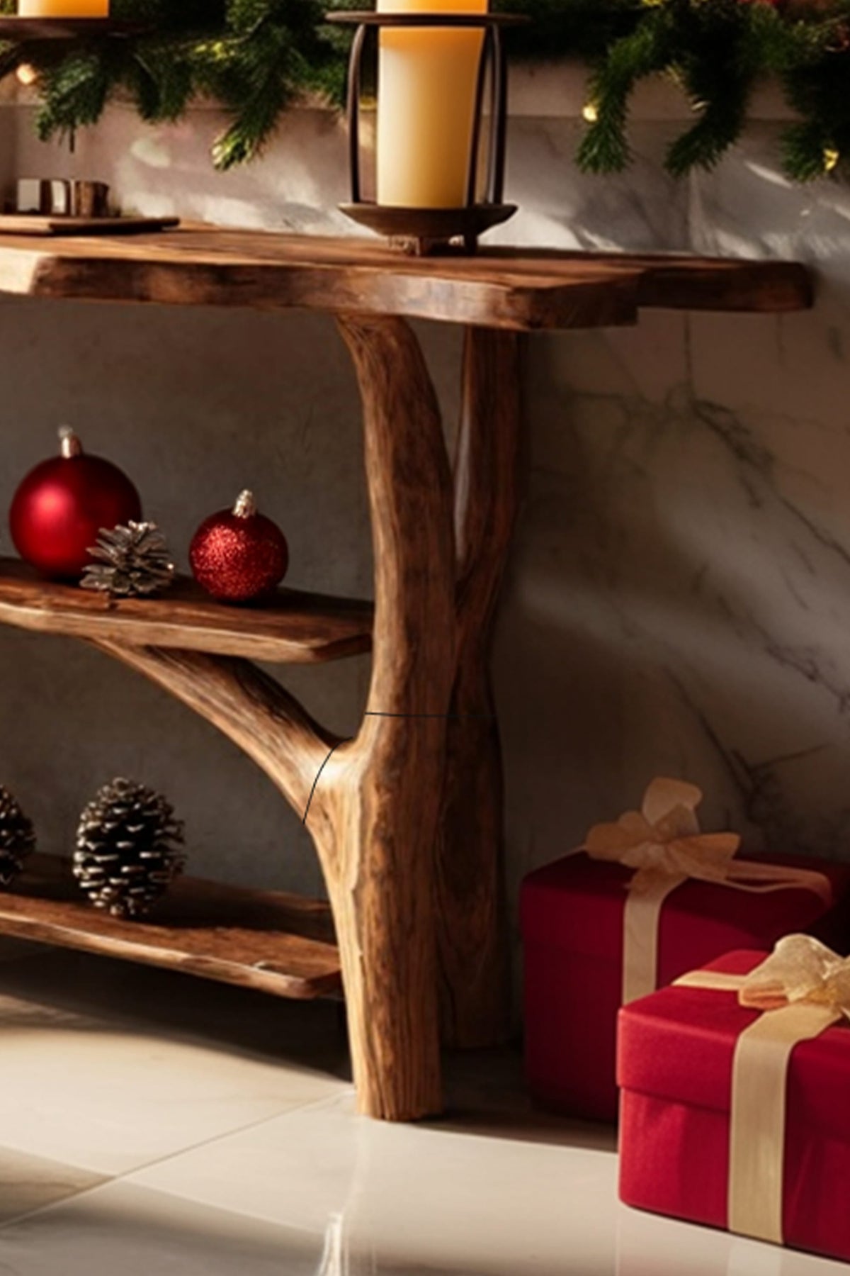 Live Edge Solid Behind Console Table