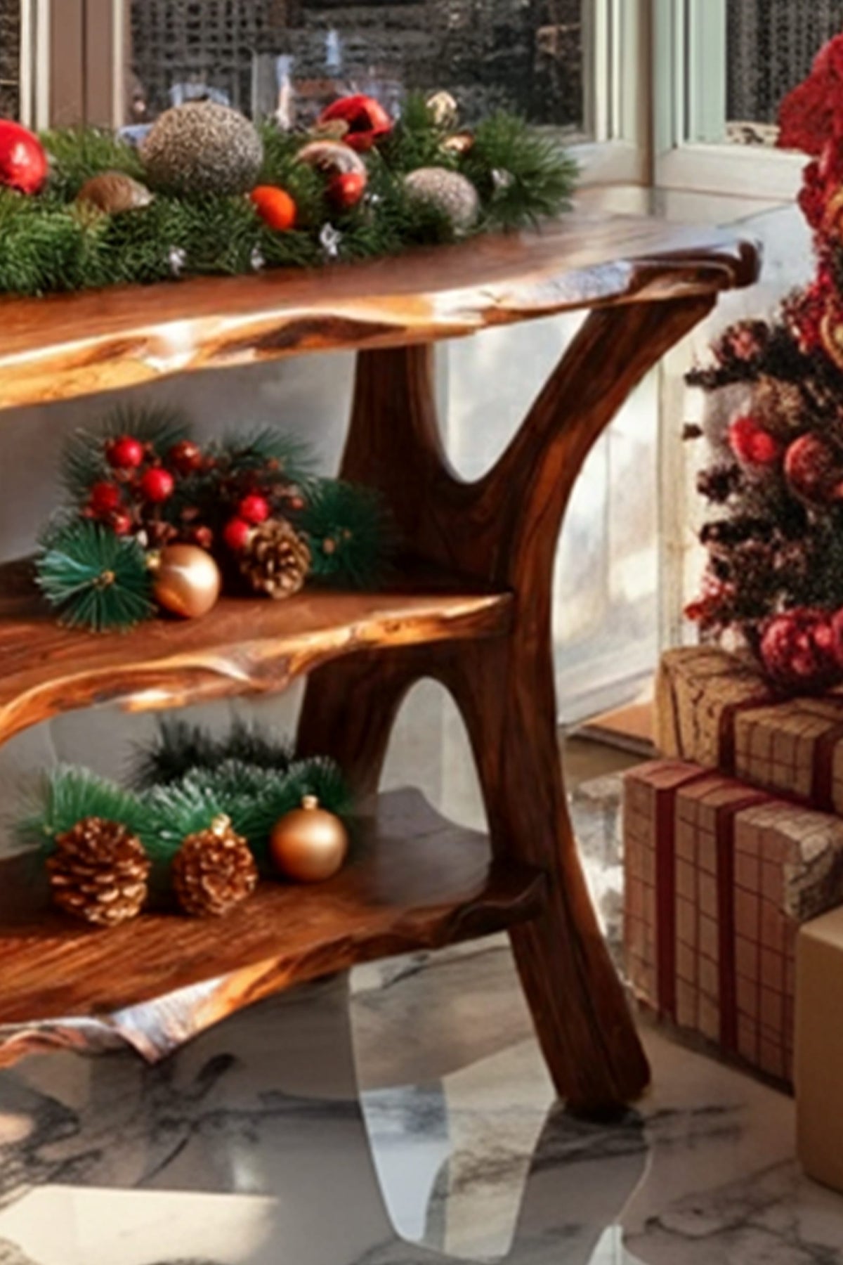 Live Edge Slab Solid Console Table