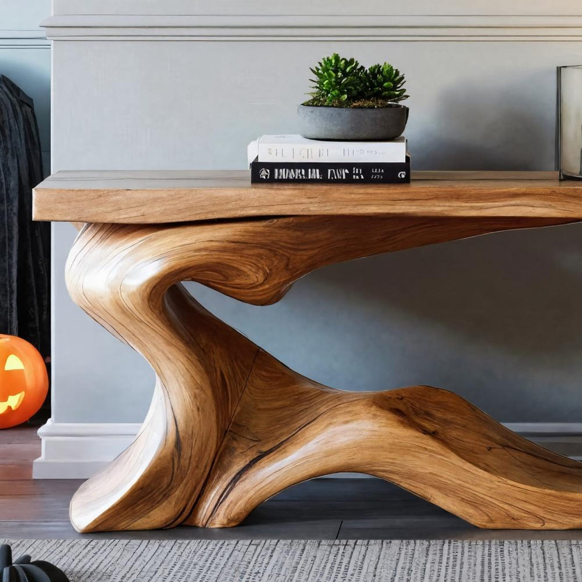 Solid Live Edge Foyer Console Table