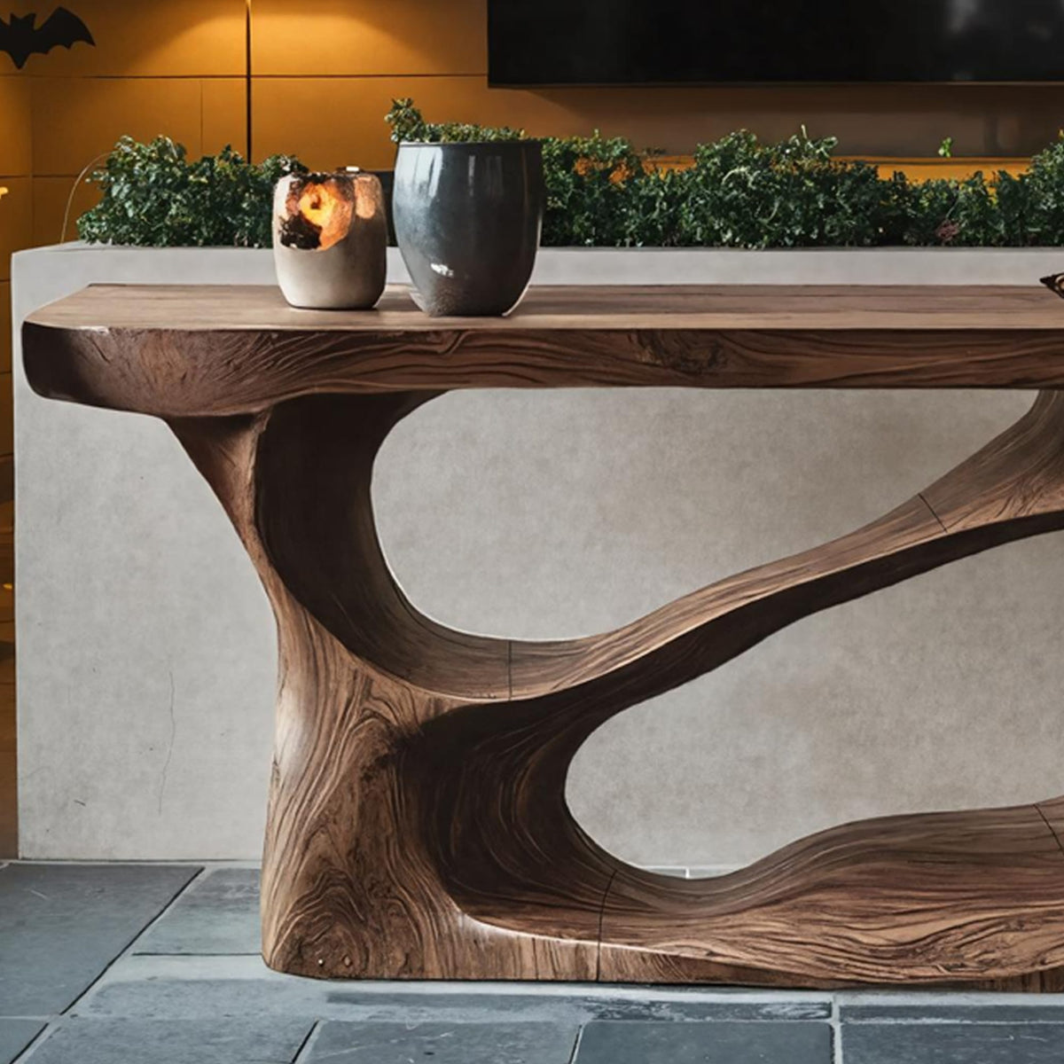 Handcrafted Live Edge Entryway Table, solid wood, built to order