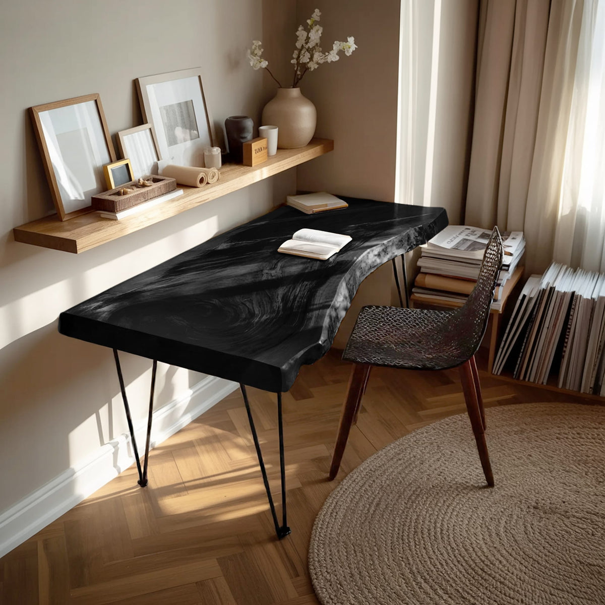 Live Edge Computer Modern Desk