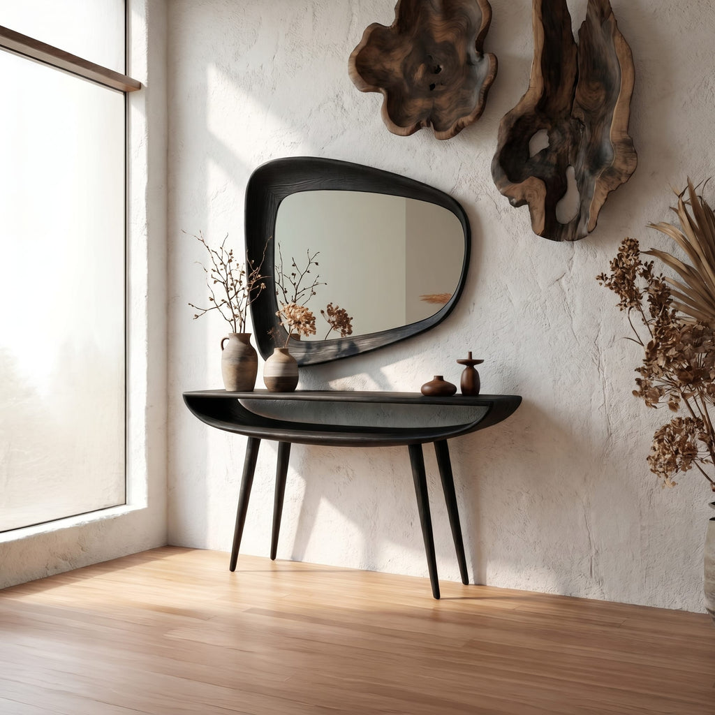 Mid Century Curved Console Table