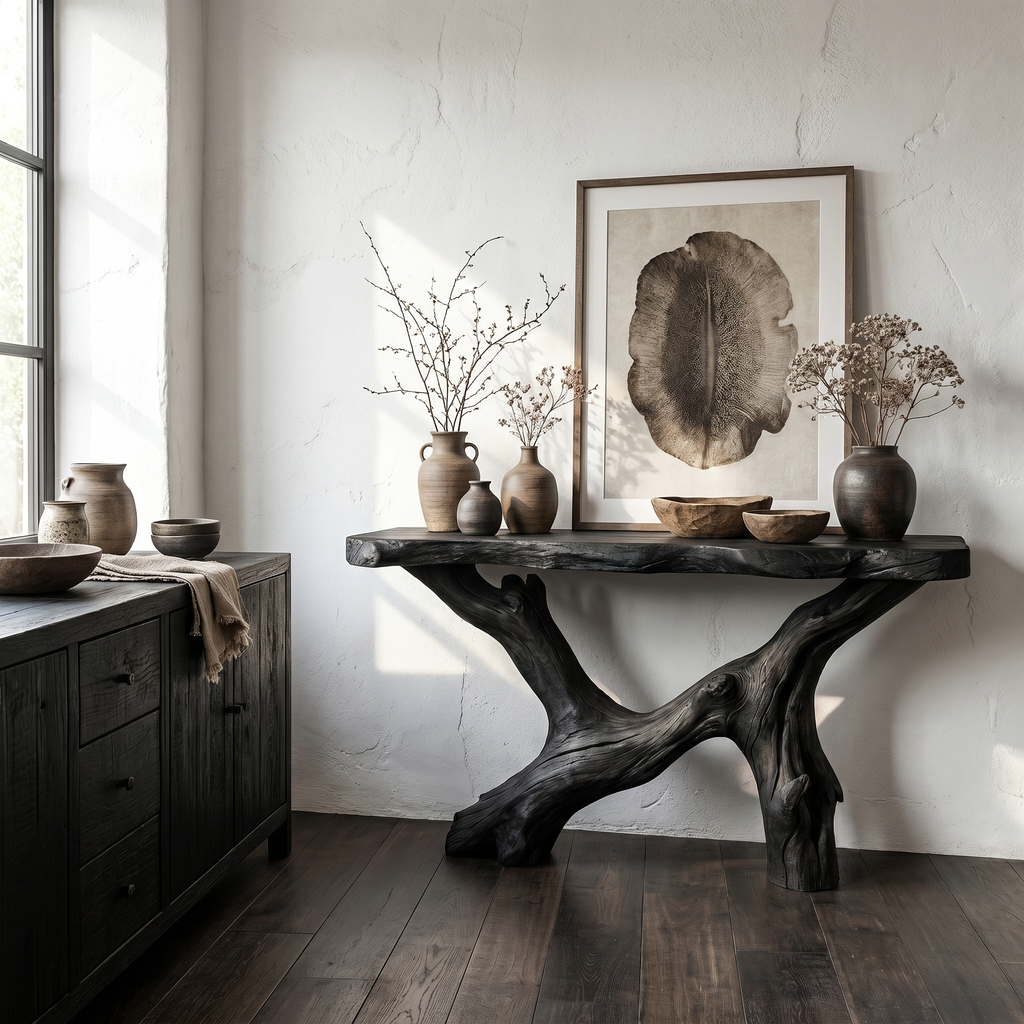 Live Edge Console Table Natural Gift, solid wood, built to order, view 4