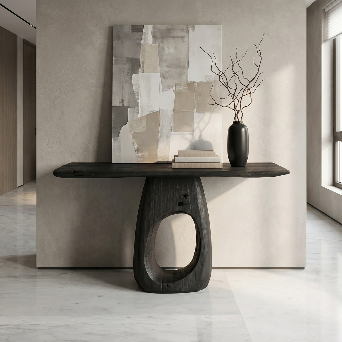 Organic Console Table, solid wood, built to order, view 4