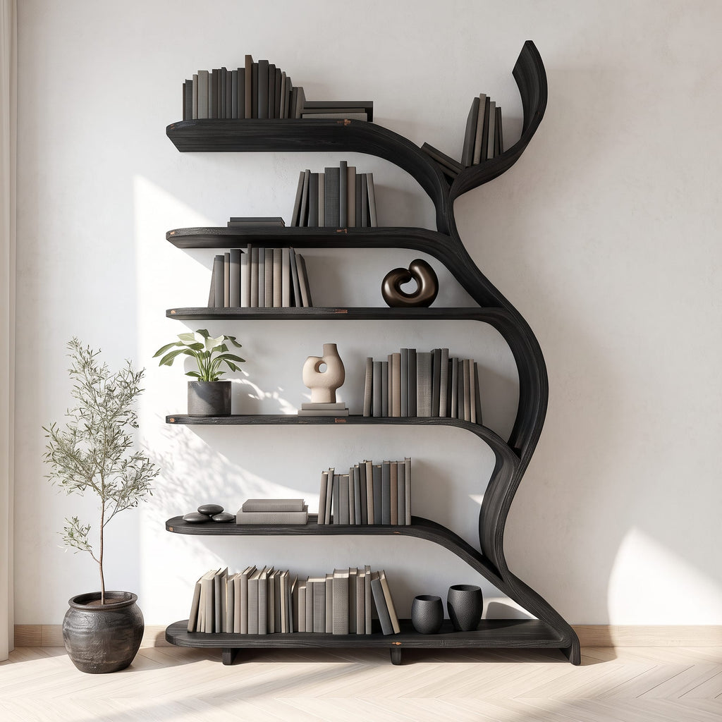 Tree Branch Bookshelf Solid Wall Gift, solid wood, built to order