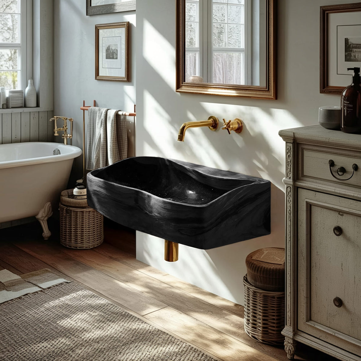 Solid Storage Powder Vanity