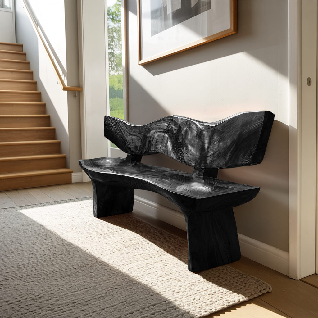 Live Edge Solid Entryway Bench