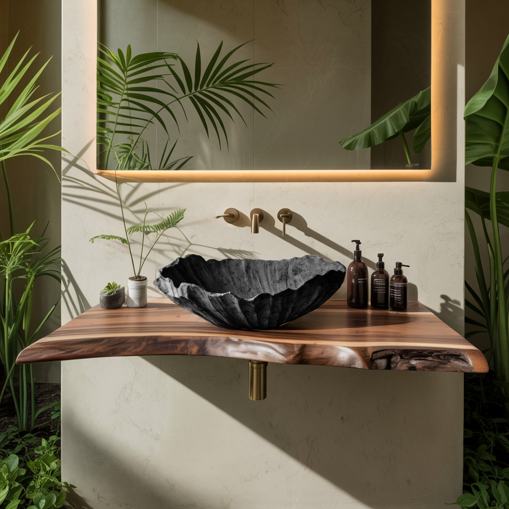 Vessel Sink, solid wood, built to order, view 4