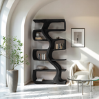 Organic Sculptural Bookshelf with Wavy Design, solid wood, built to order, view 4