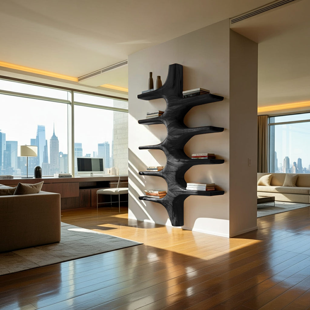Sculptural Mounted Floating Bookshelf