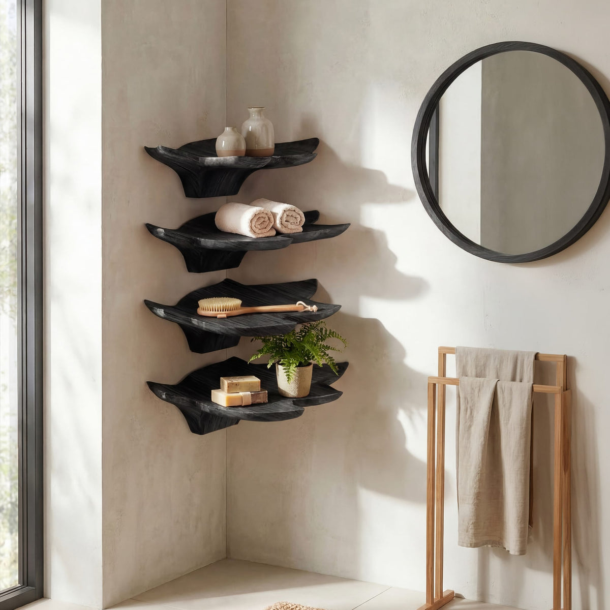 Mid Century Plant Floating Shelf