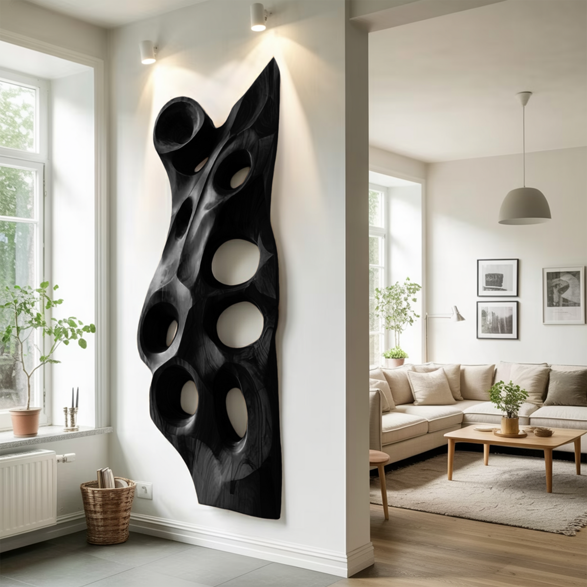 Organic Sculptural Wall Art, solid wood, built to order, view 4