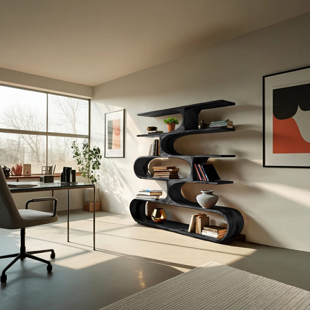 Artistic Curved Sculptural Bookshelf
