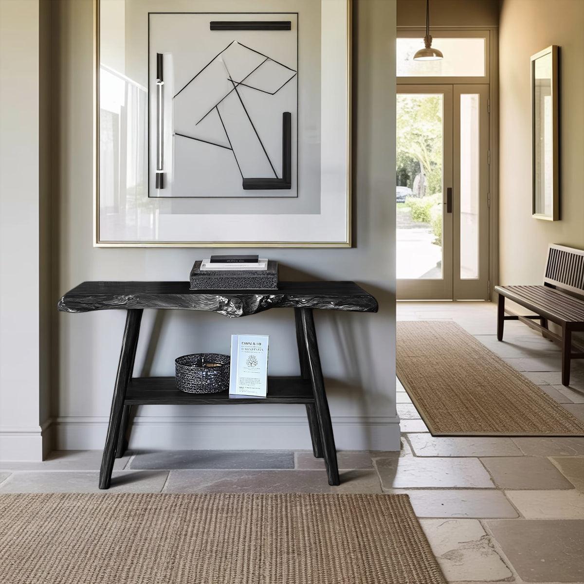 Live Edge Solid Foyer Console Table