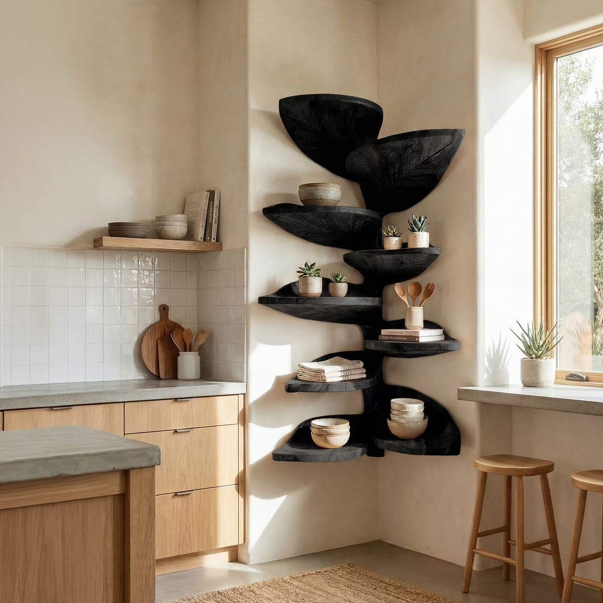 Leaf-shaped Floating Wall Shelf