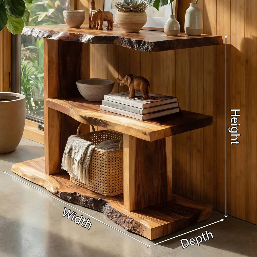 Live Edge Storage Wall Shelf