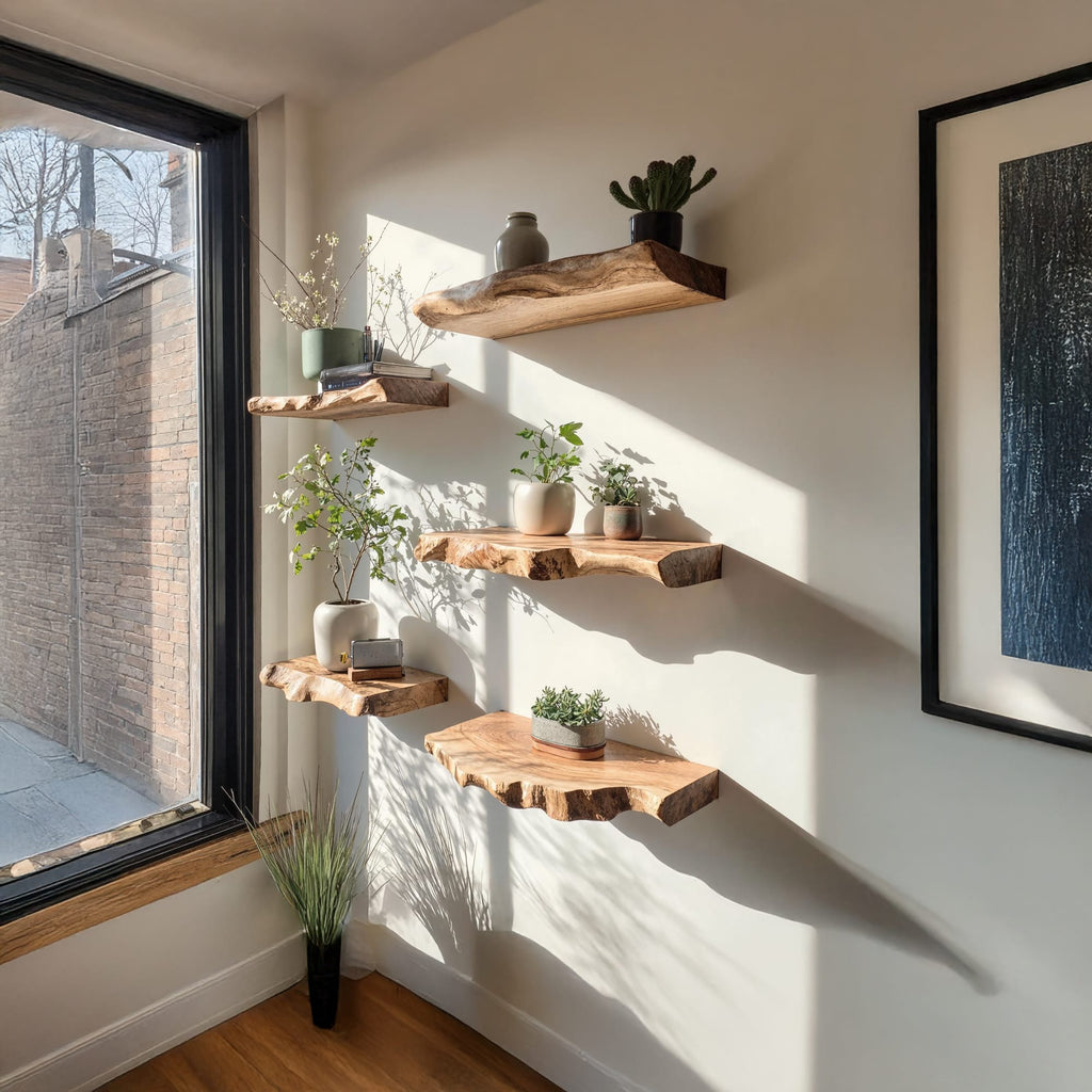 Live Edge Duty Solid Floating Shelf