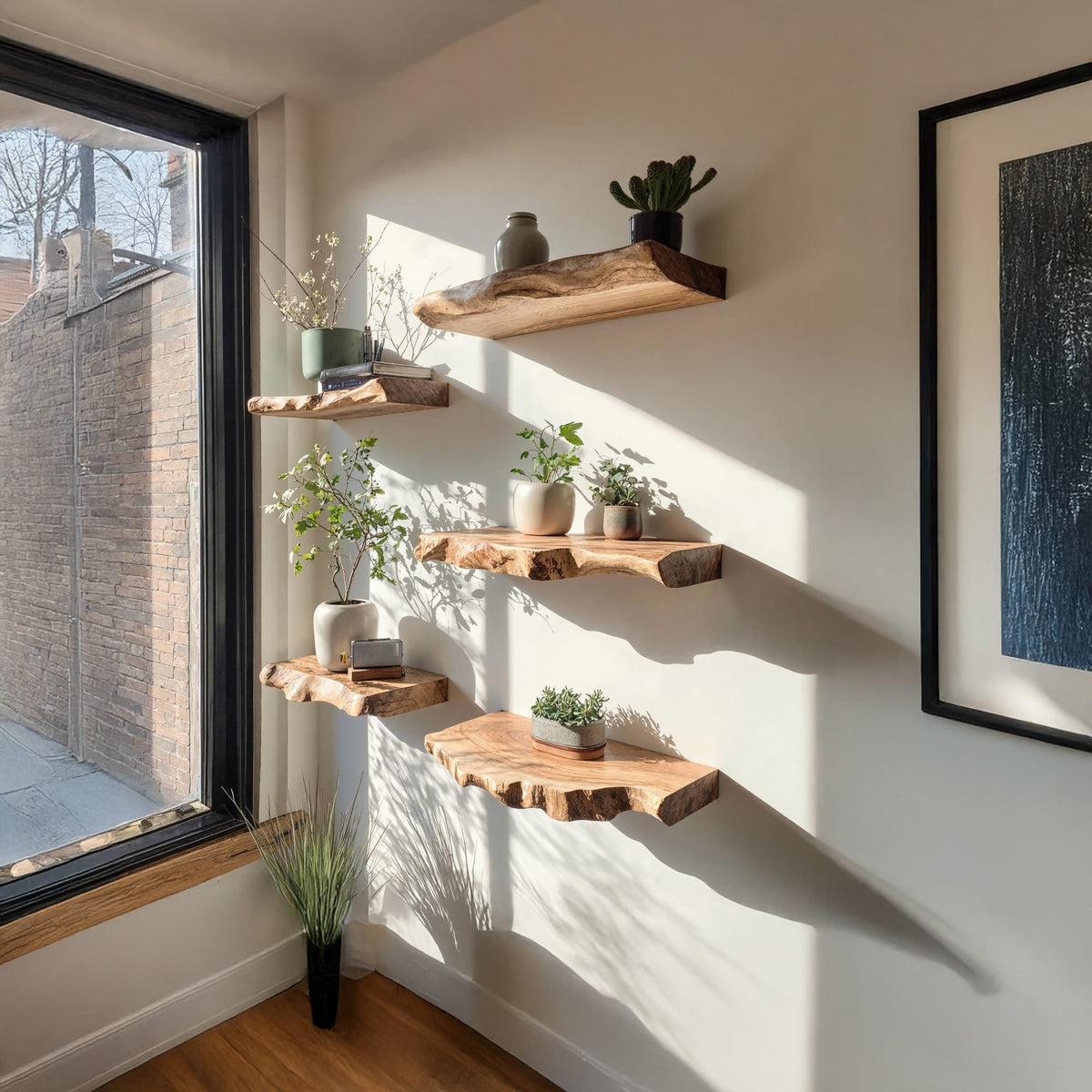 Live Edge Duty Solid Floating Shelf