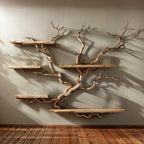 Tree Bookshelf Floating Shelves Driftwood Branch, solid wood, built to order