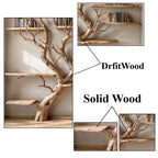 Tree Bookshelf Wall Mount Solid Bookcase, solid wood, built to order