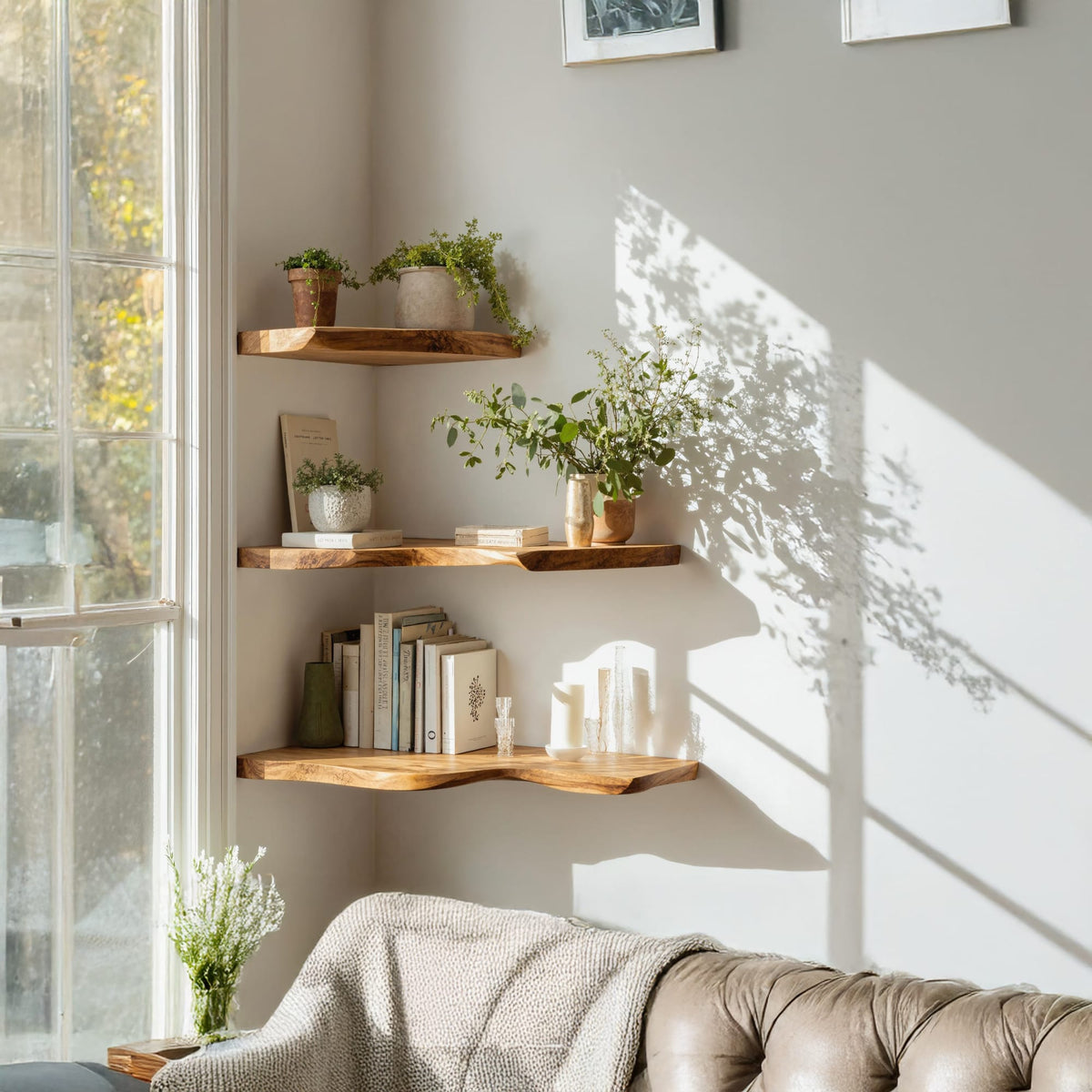 Handcrafted Corner Bookshelf Indoor Design Ideas, solid wood, built to order