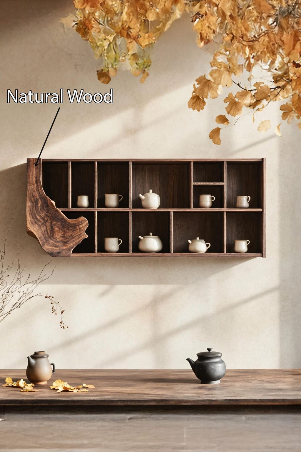 Live Edge Solid Kitchen Floating Shelf