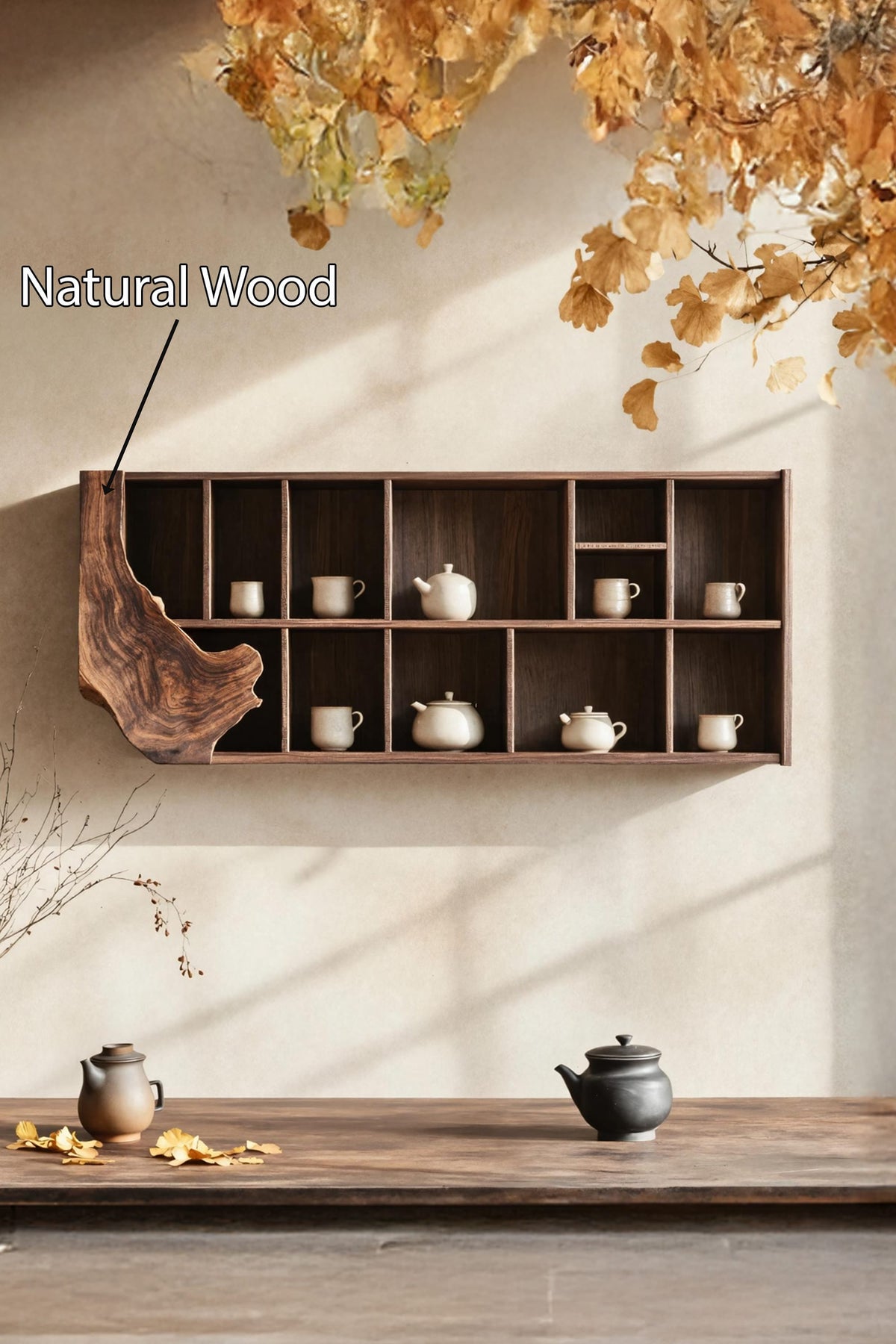 Live Edge Solid Kitchen Floating Shelf