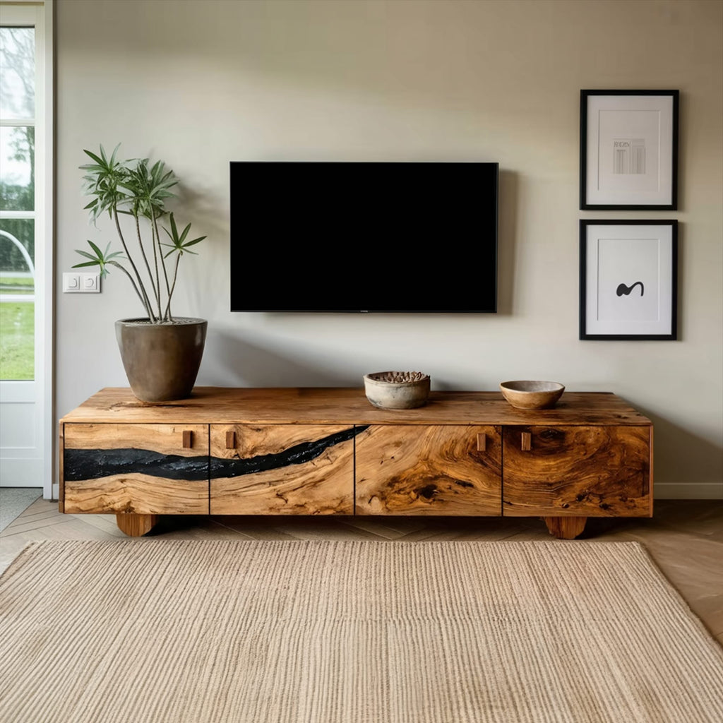 Live Edge Solid Entertainment TV Cabinet