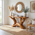 Coastal Organic Console Table Living Room and Entryway, solid wood, built to order