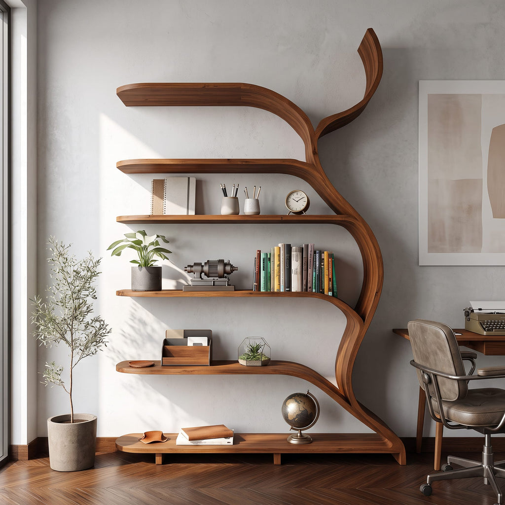Tree Branch Bookshelf Solid Wall Gift, solid wood, built to order