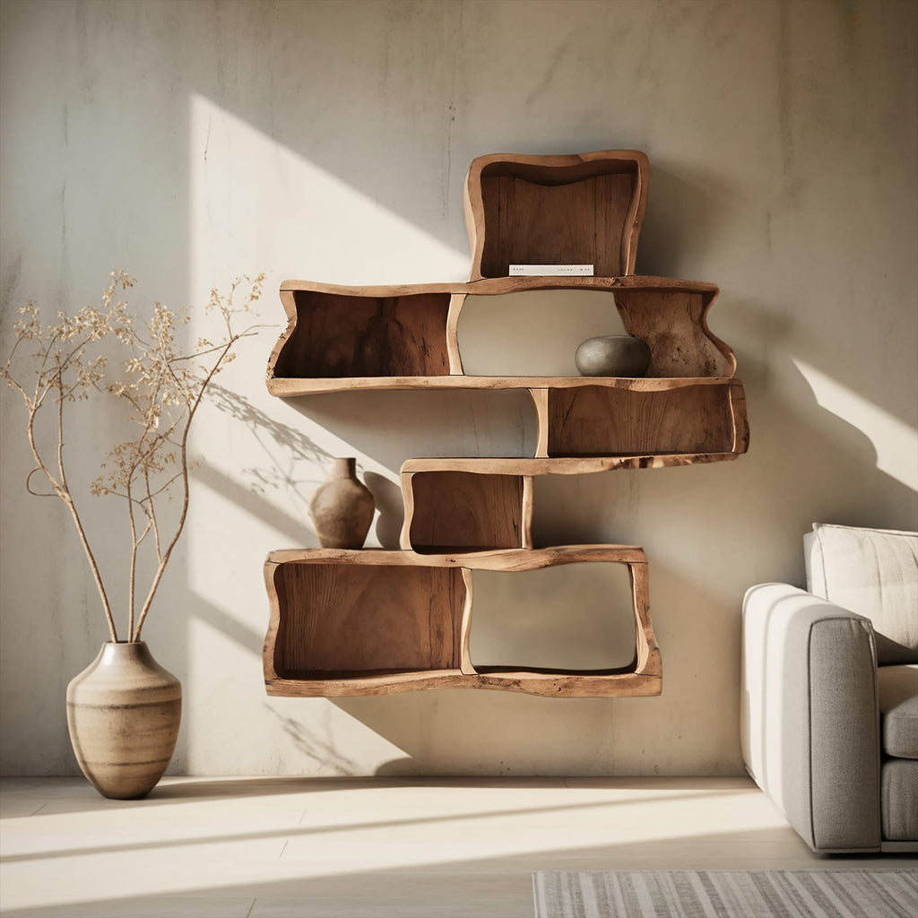 Handcrafted Live Edge Floating Shelf, solid wood, built to order