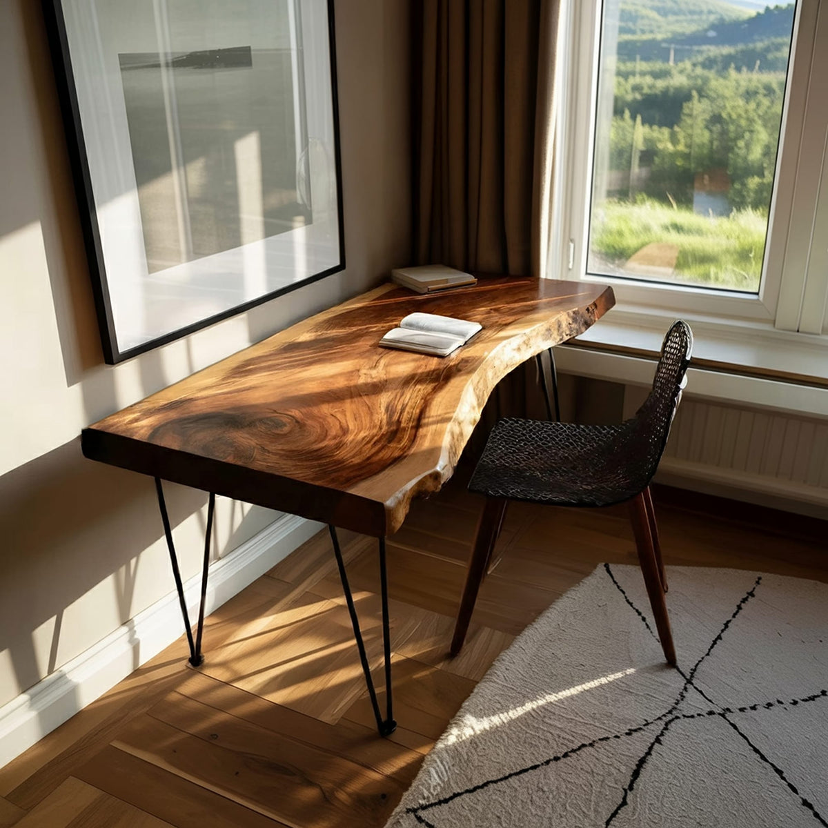 Live Edge Computer Modern Desk