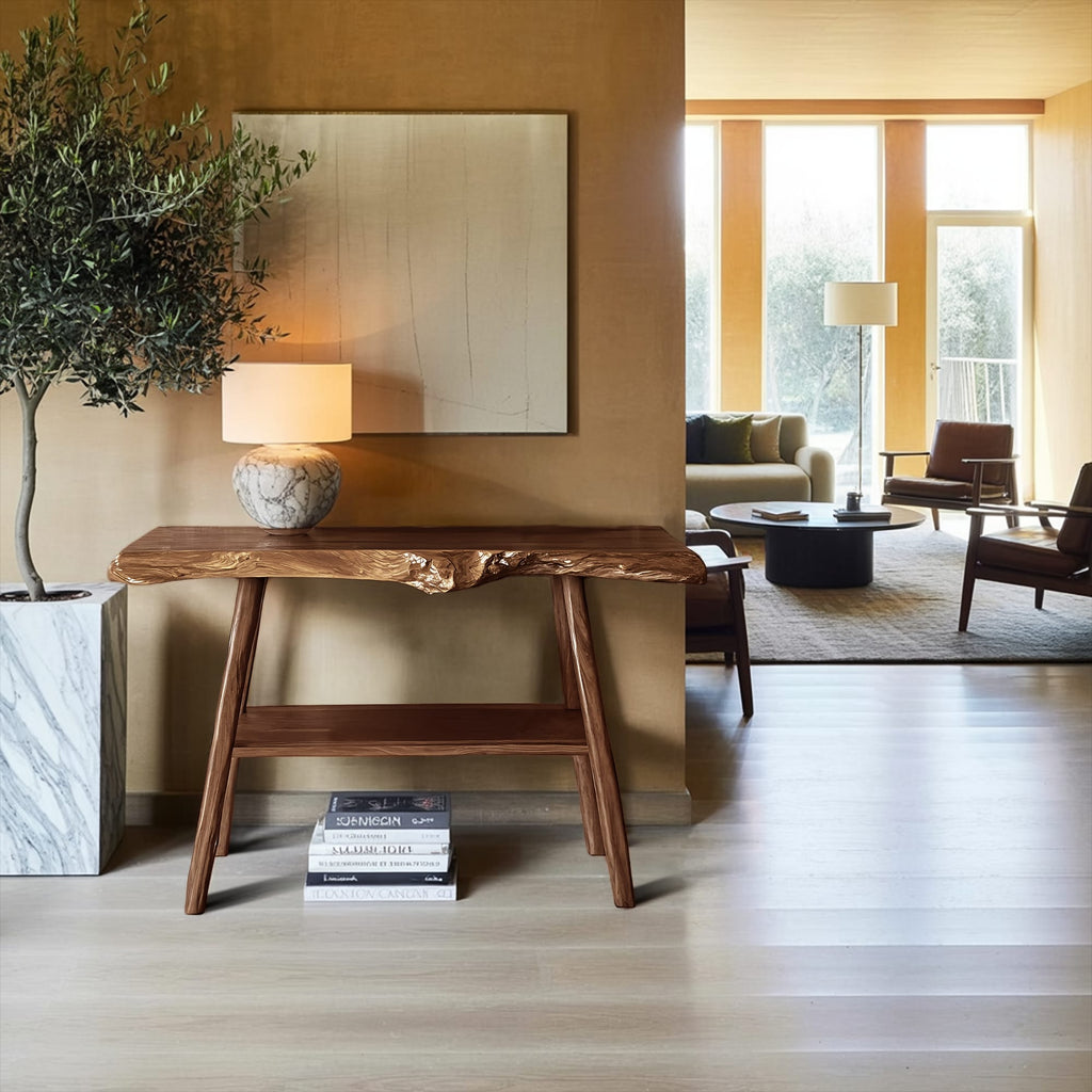 Live Edge Solid Foyer Console Table