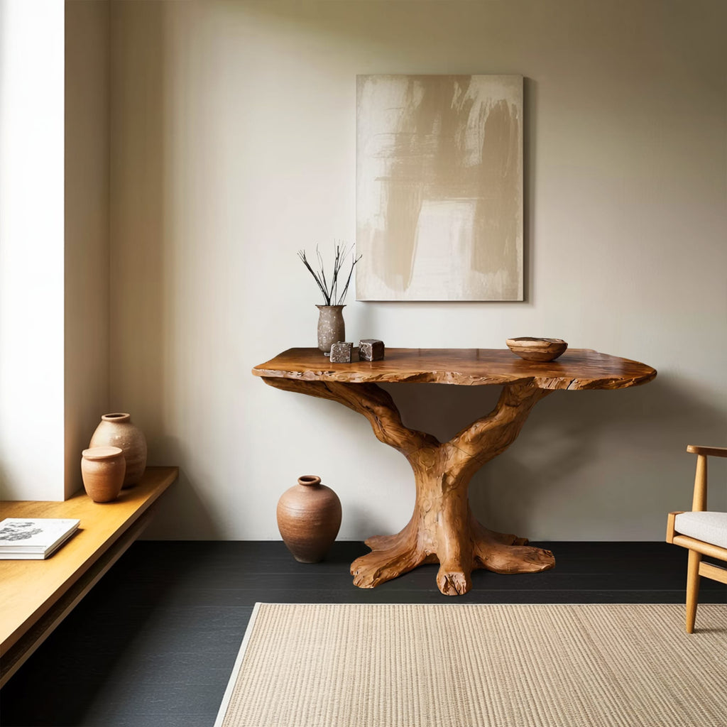 Live Edge Solid Sofa Console Table