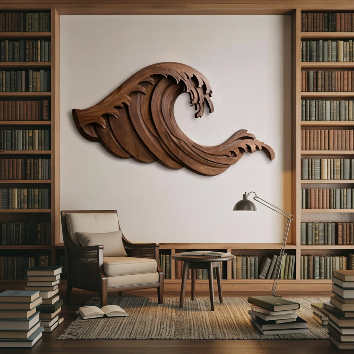 Organic Wave Hand-carved Wall Art