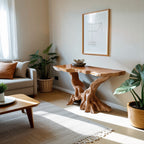 Mid Century Live Edge Sofa Console Table