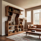 Artisan Carved Bookshelf, solid wood, built to order
