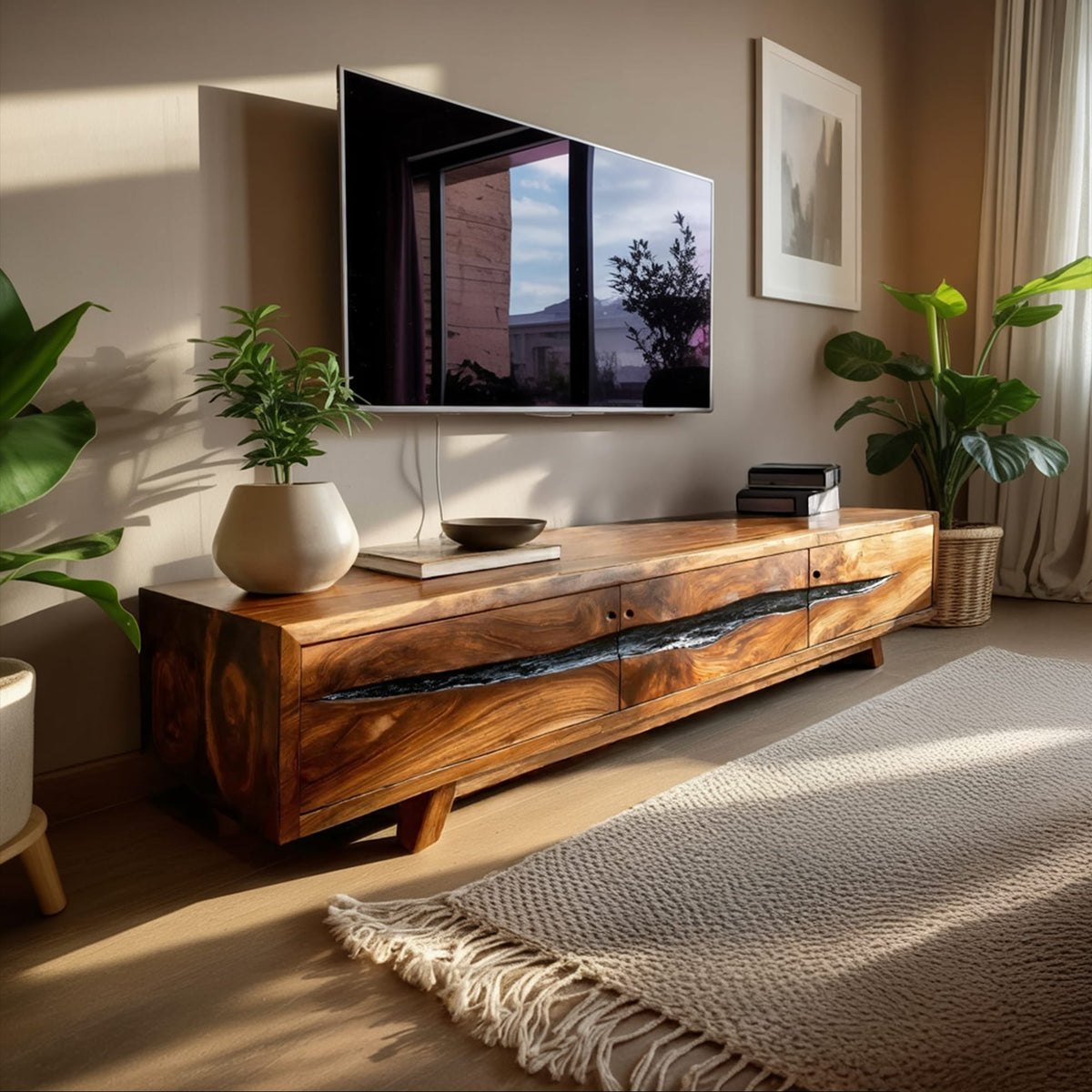 Farmhouse TV Console, solid wood, built to order