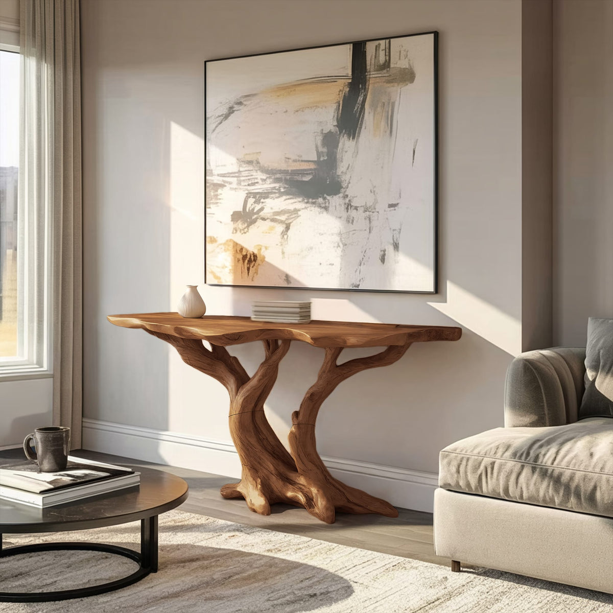 Modern Live Edge Sofa Console Table