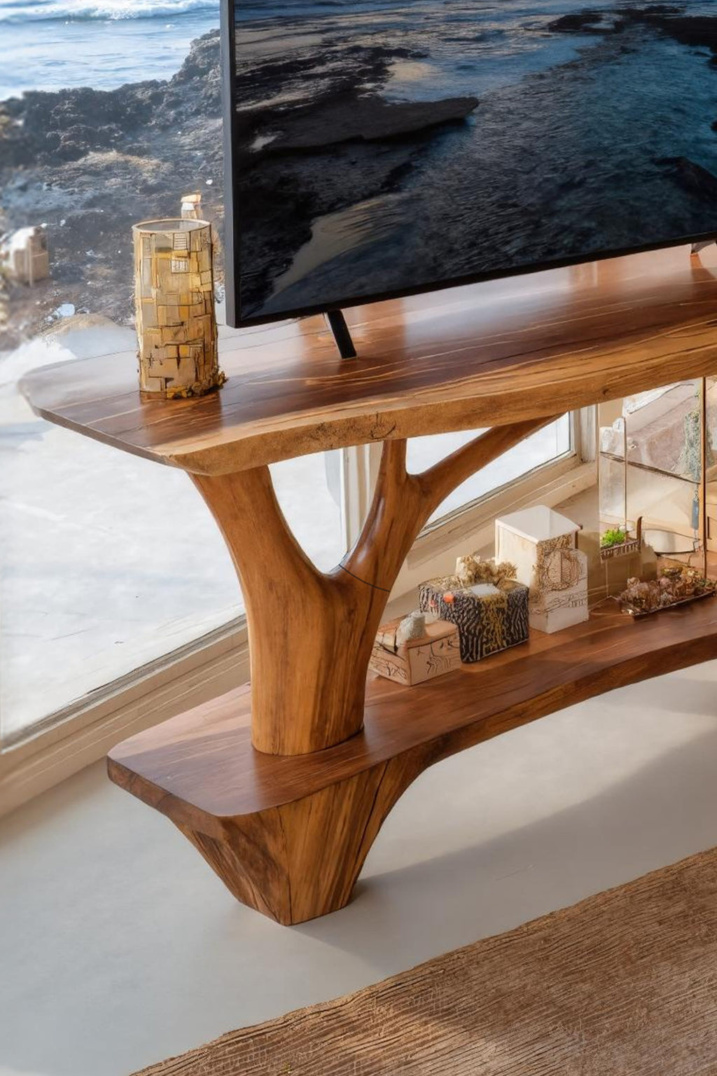 Live Edge Sofa Solid TV Cabinet