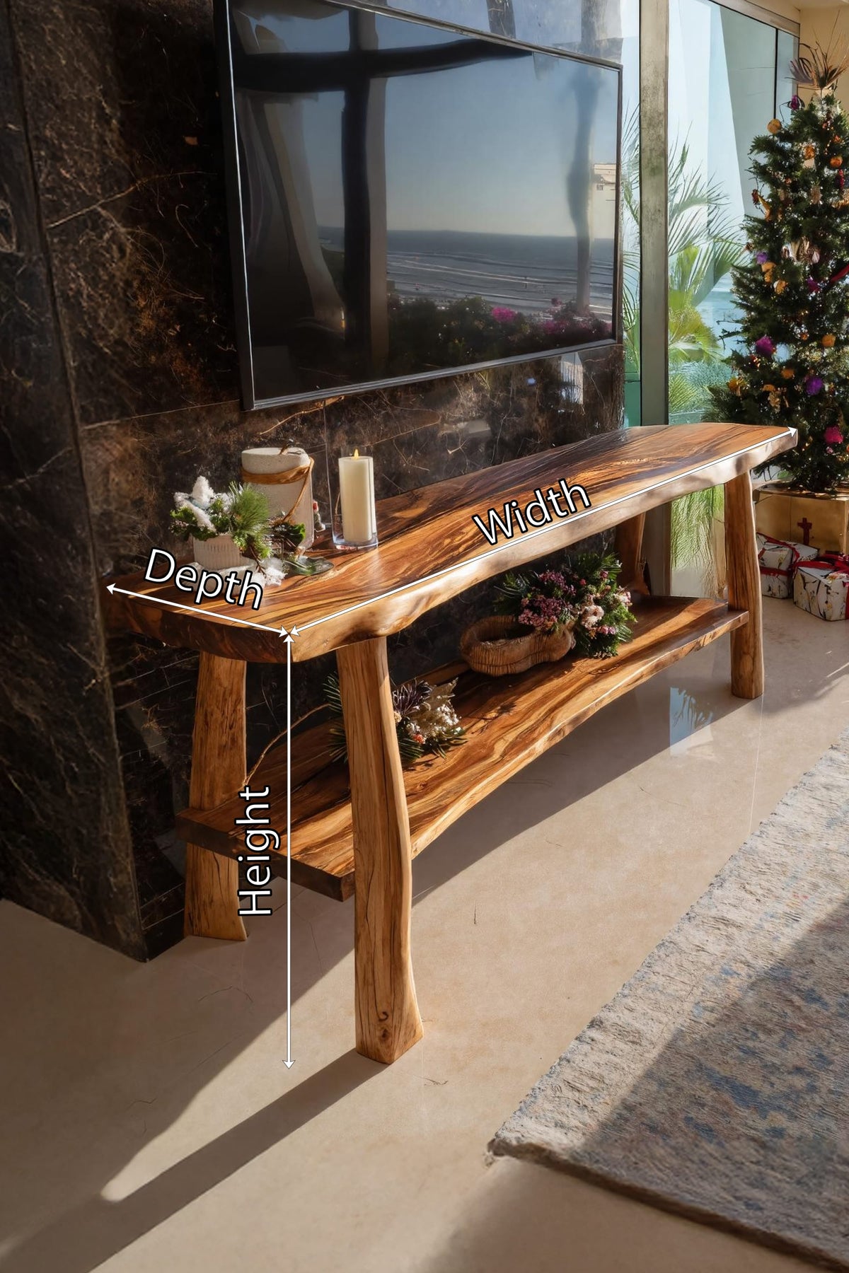 Live Edge Mid Century TV Cabinet